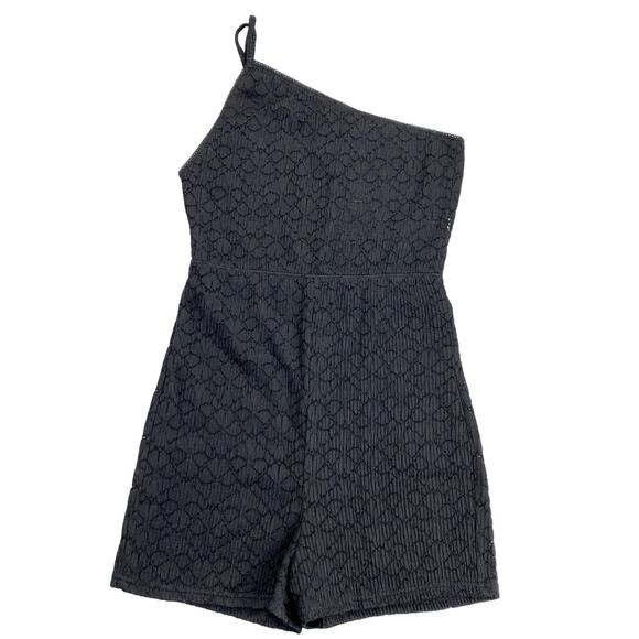 NWT ZARA Lace Asymmetrical Romper Sz Small Black - Picture 2 of 6